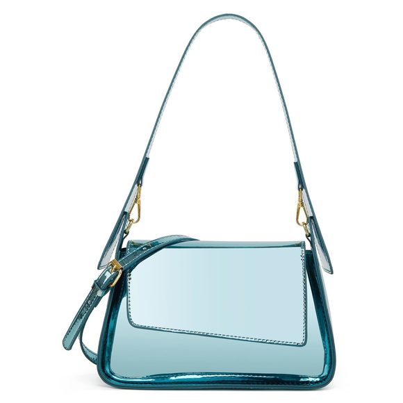 Y2K Silver Hobo Tote Handbag Satchel Cute Party Clutch Crossbody T_T - Picture 1 of 7